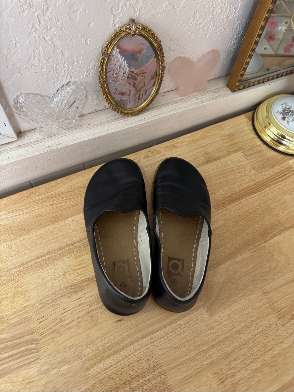 Vintage Barefoot Minimalist Black Leather Slip On Flats EU 40 Comfort - Picture 14 of 16